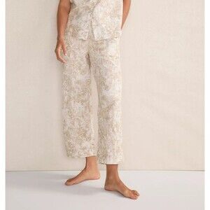 Haven Well Within Linen Pajama Pants Women M Organic Lounge Beige Quiet Luxury